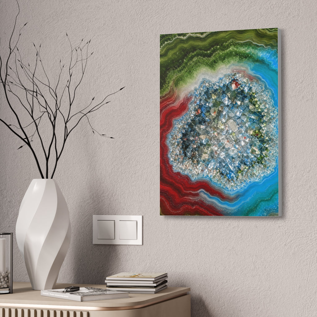 Geode Core - Lagoon Glossy Canvas