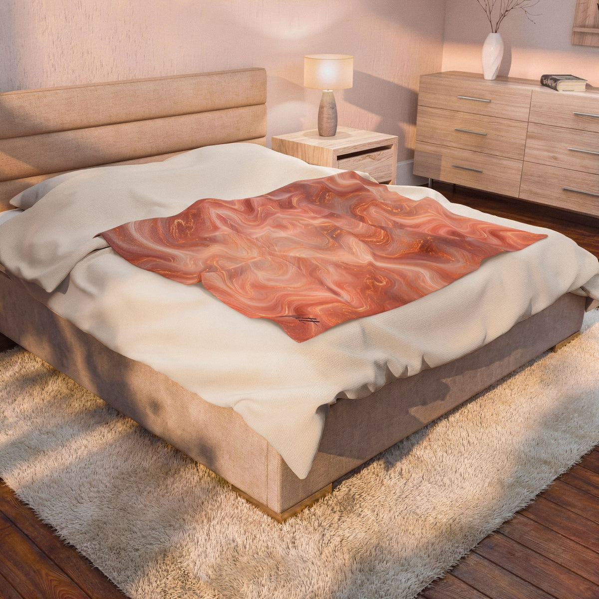 Rose Gold Marble Blanket