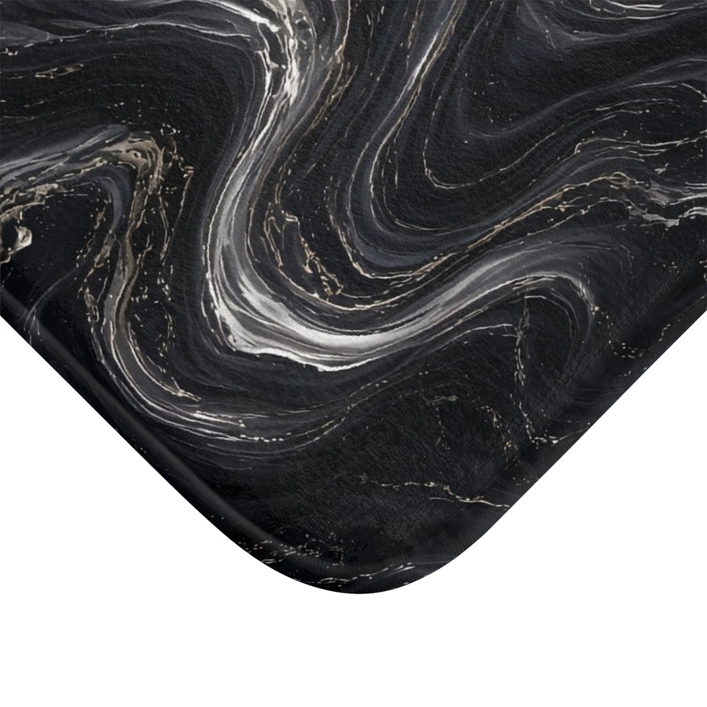 Black & Silver Marble Bath Mat