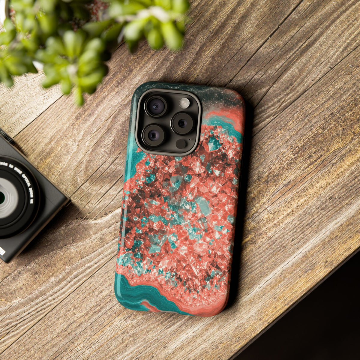 Geode Core - Coral Teal Phone Case