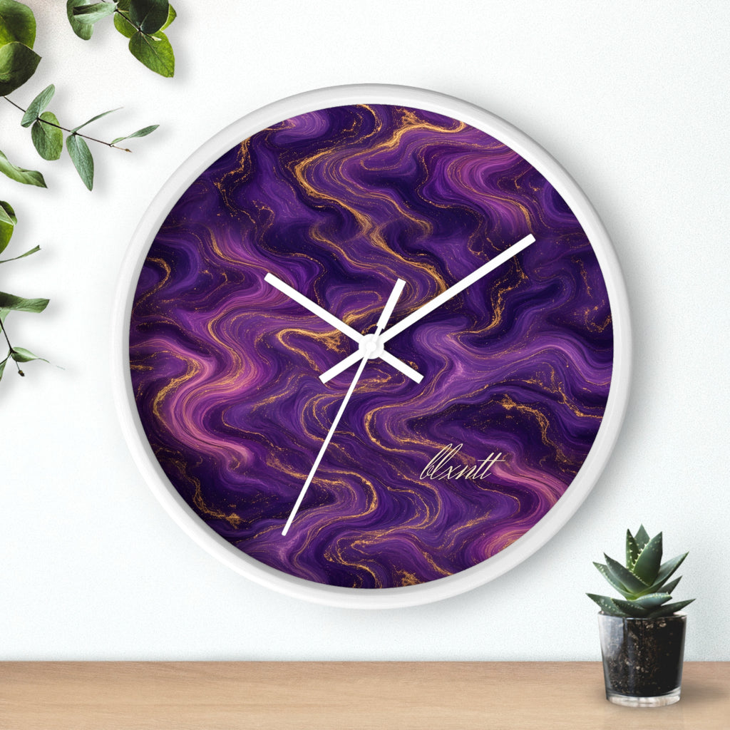 Royal Purple Marble Wall Clock
