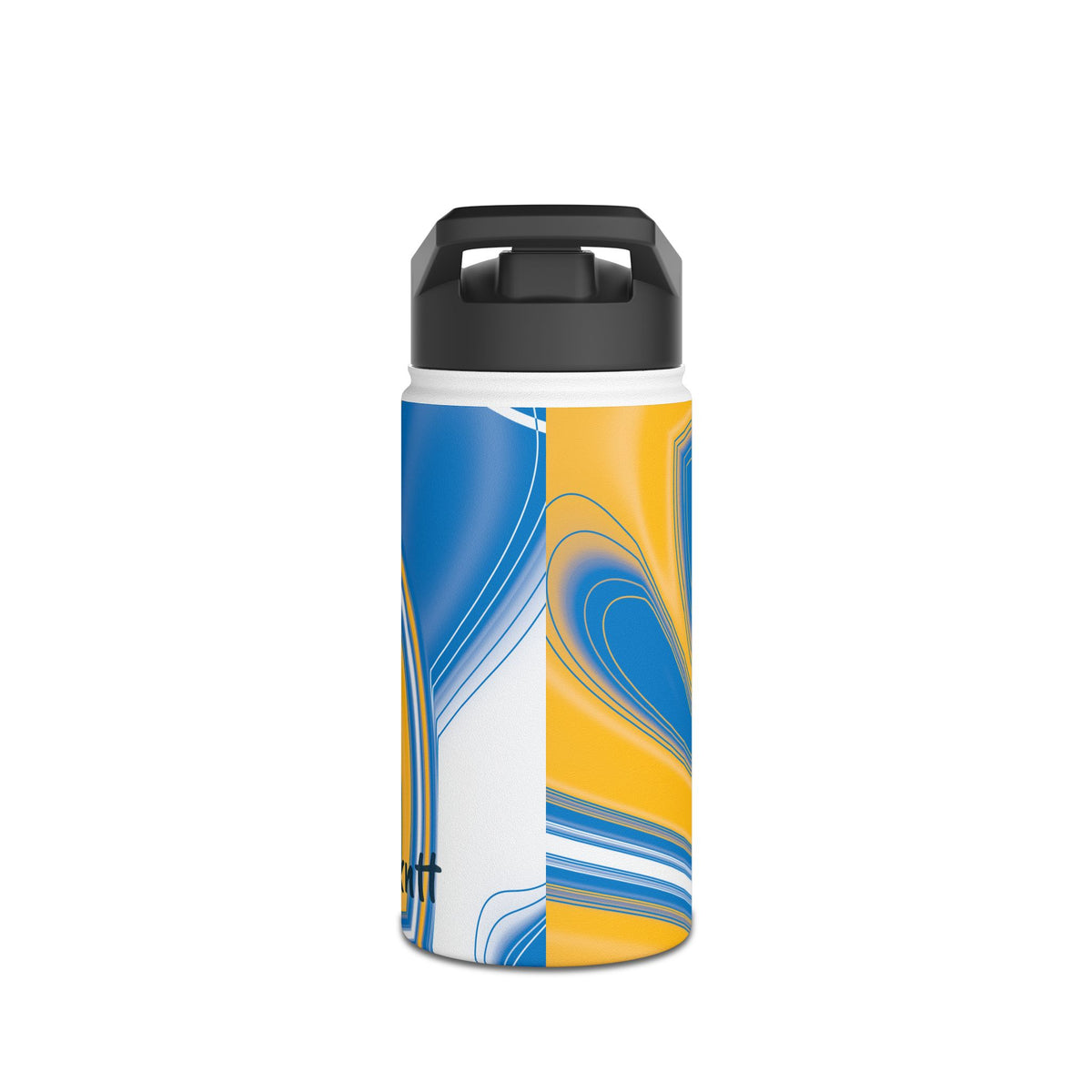 Powder Blue & Gold Trippy Football Water Bottle