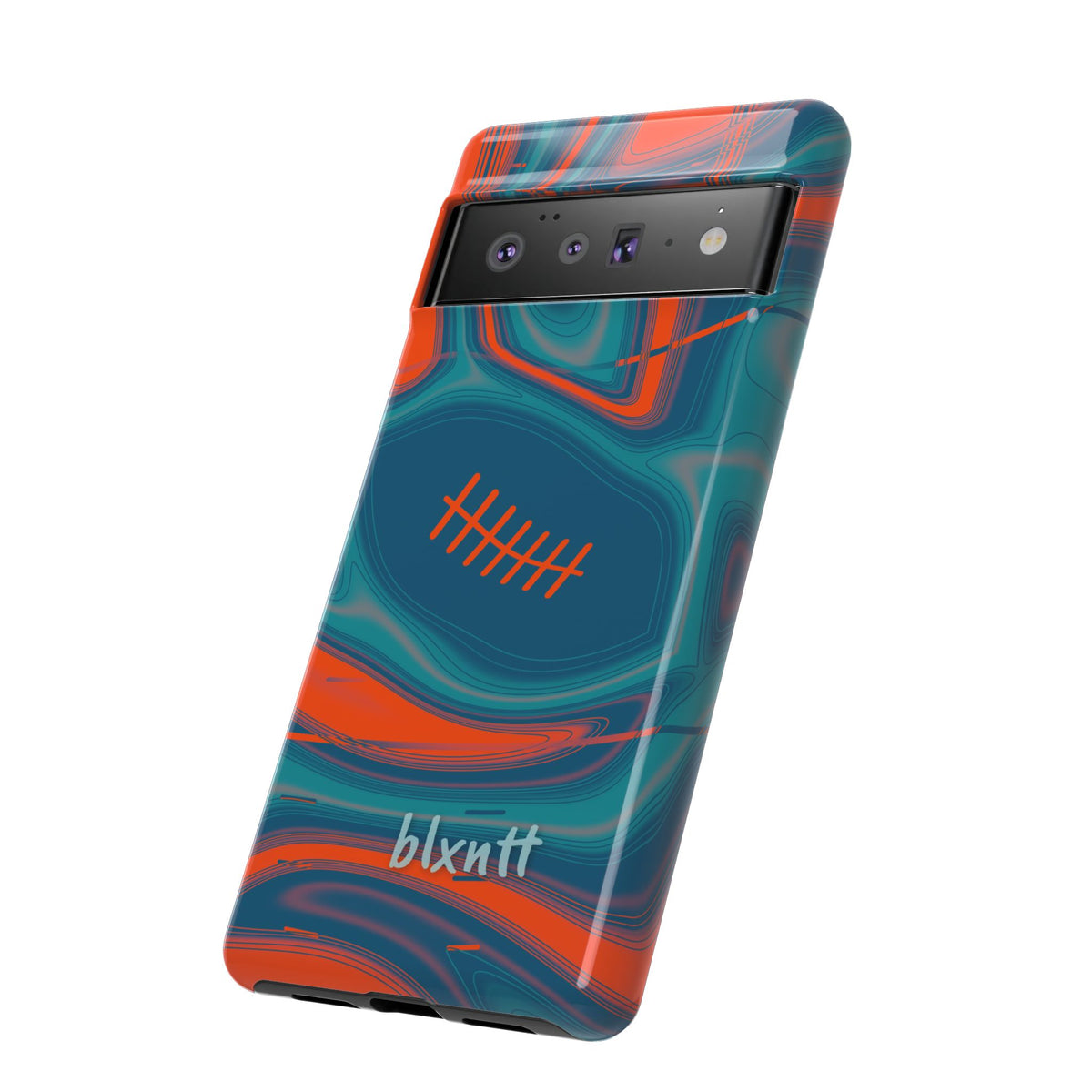 Aqua & Orange Trippy Football Phone Case