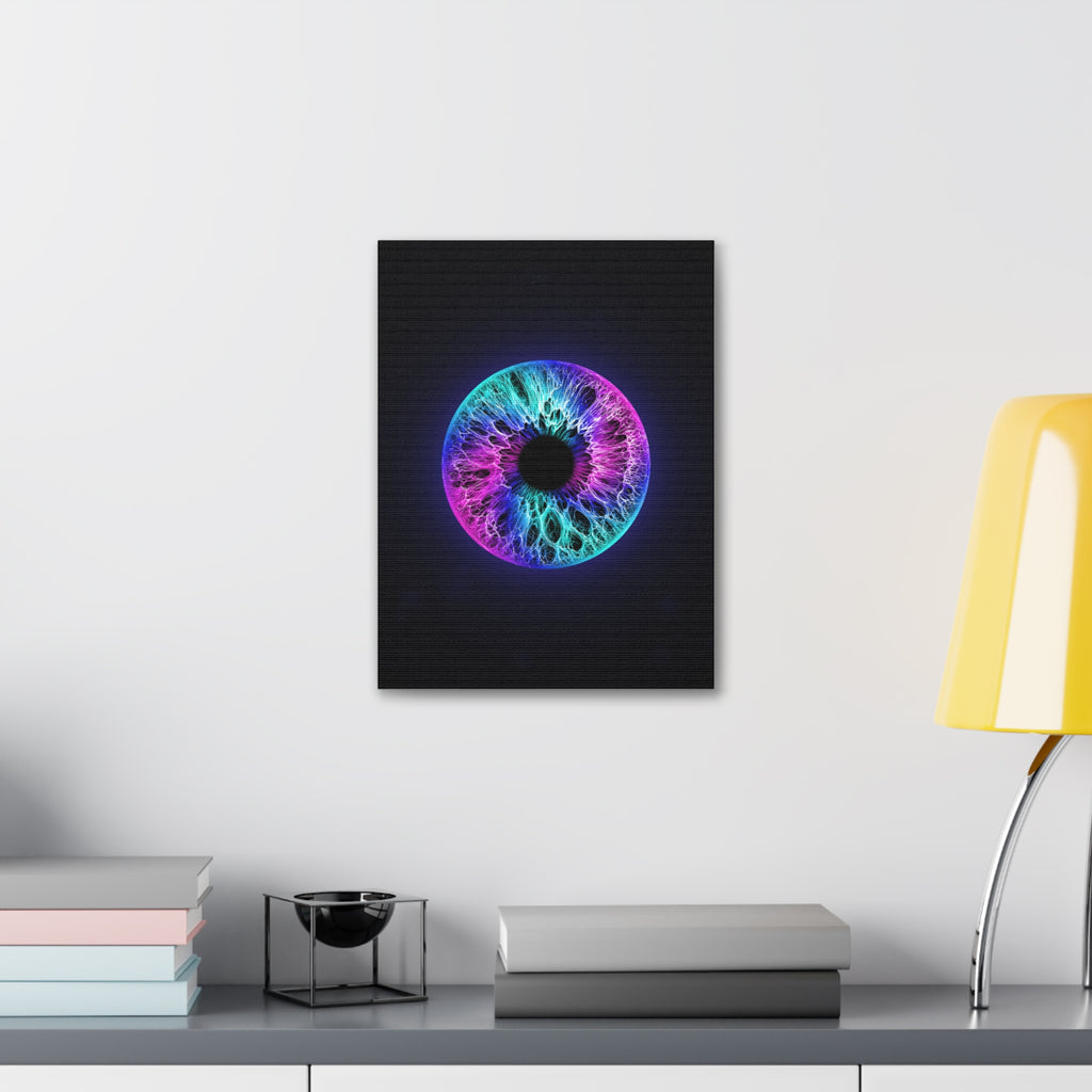 BLXNTT Iris – Lace Web Galaxy Teal Magenta Glossy Canvas