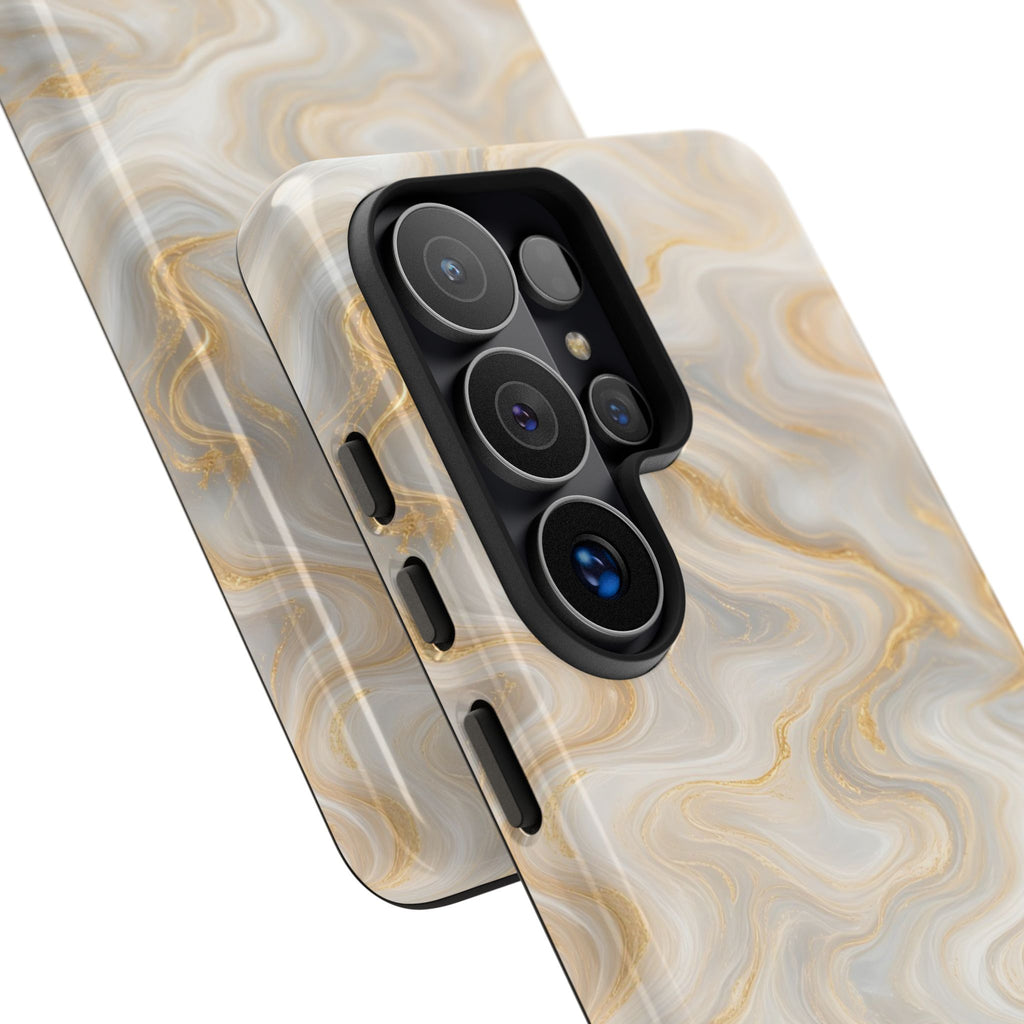 White & Gold Marble Phone Case