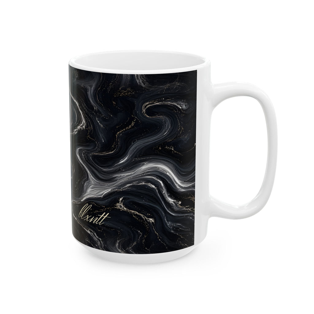 Black & Silver Marble Mug