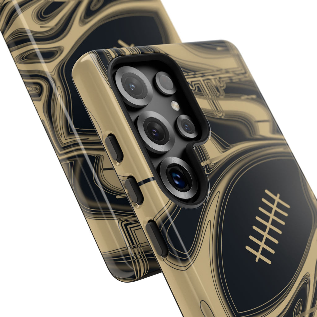 Old Gold & Black Trippy Football Phone Case