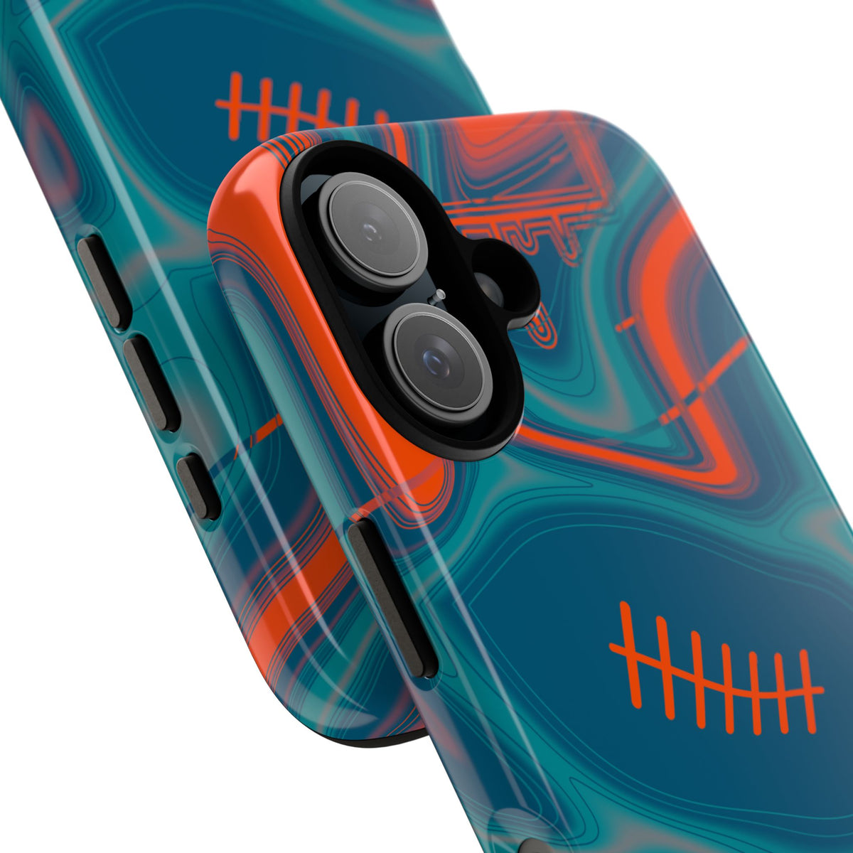 Aqua & Orange Trippy Football Phone Case