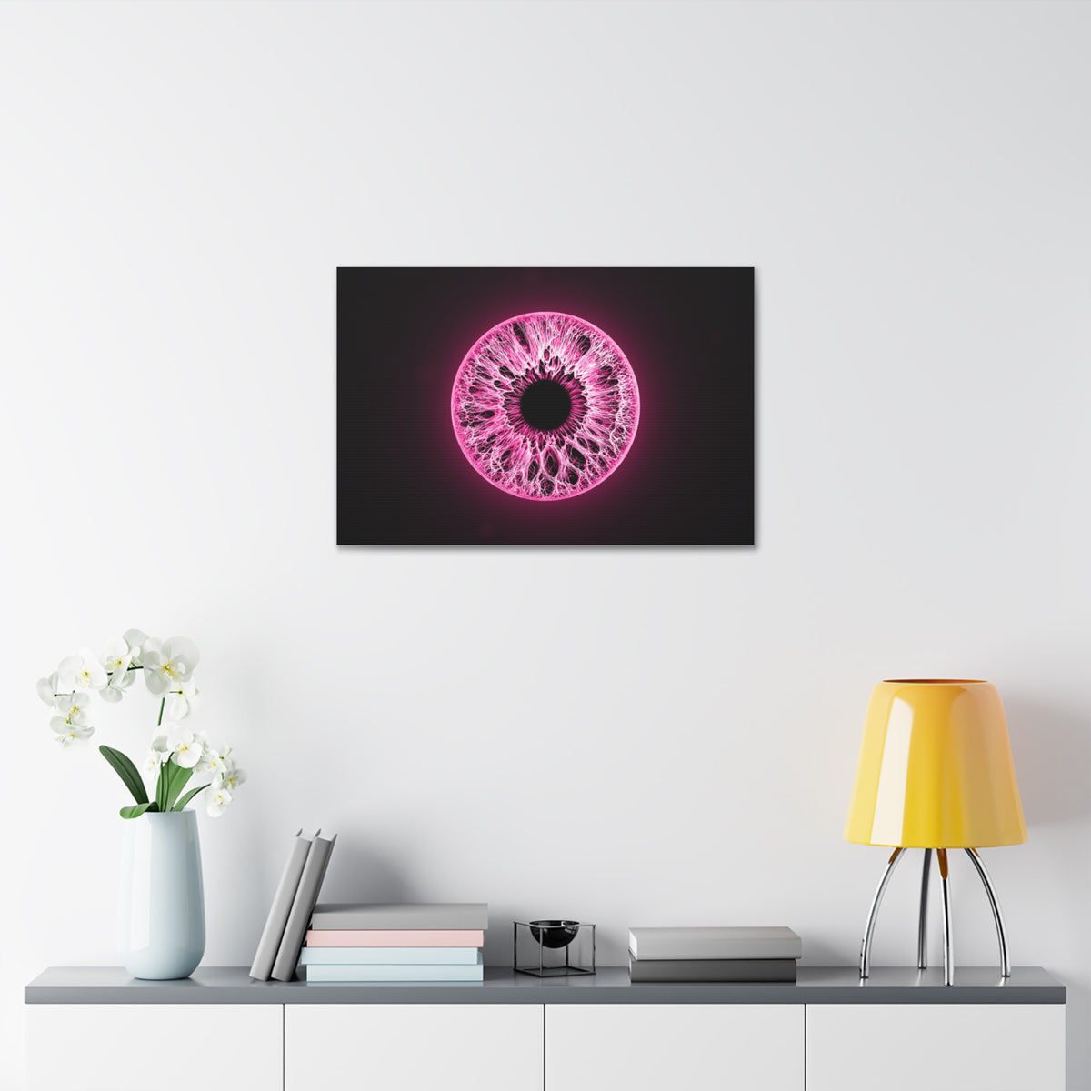BLXNTT Iris – Lace Web Neon Pink Glossy Canvas