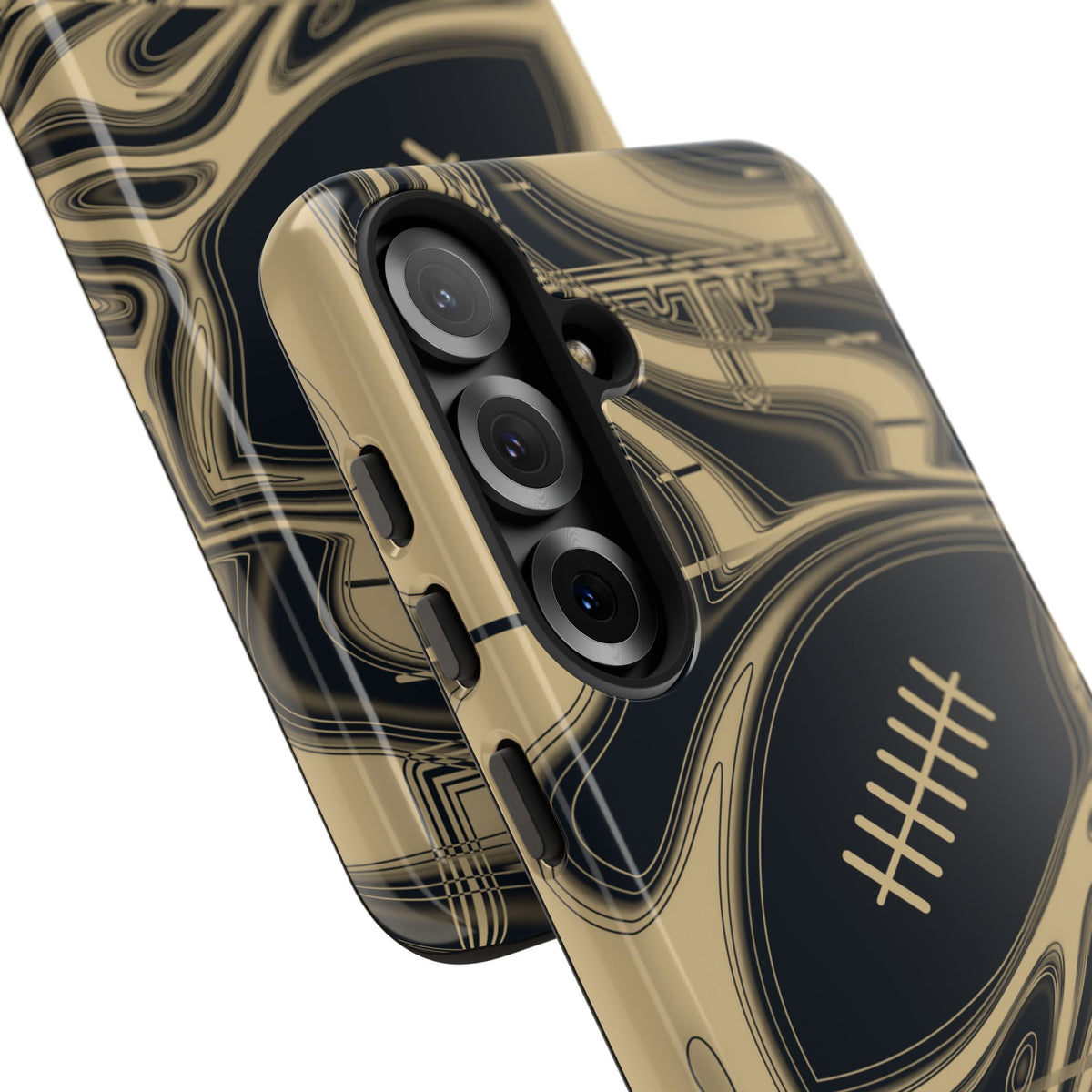 Old Gold & Black Trippy Football Phone Case