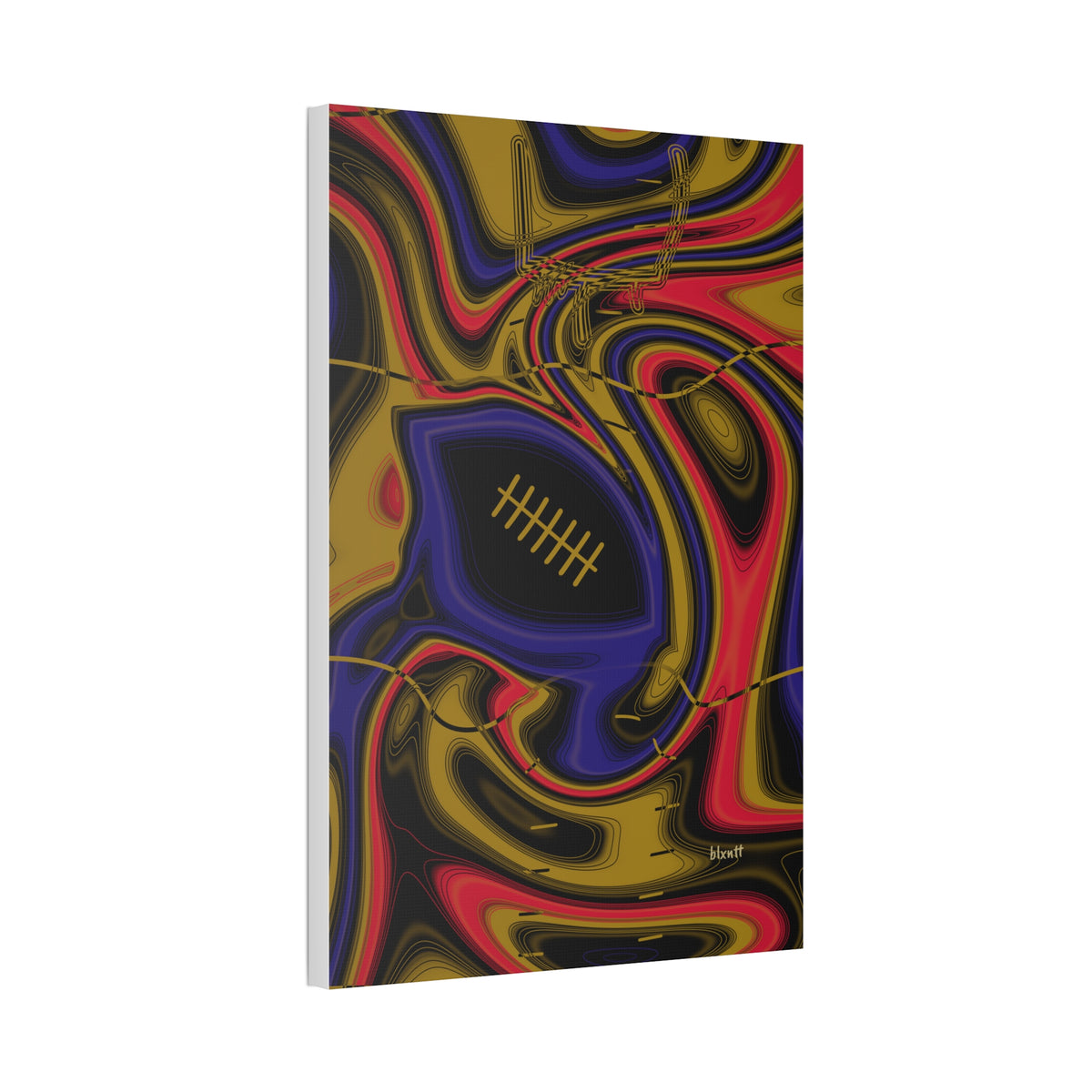 Purple, Black & Gold Trippy Football Glossy Canvas