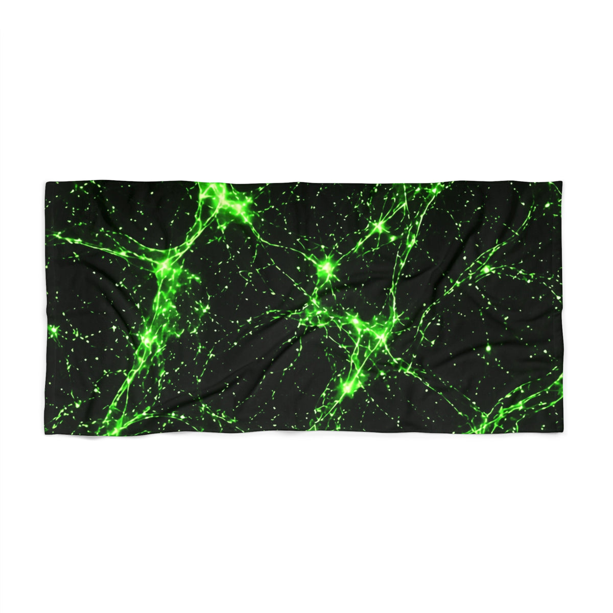 Neon Mycelium - Toxic Lime Beach Towel