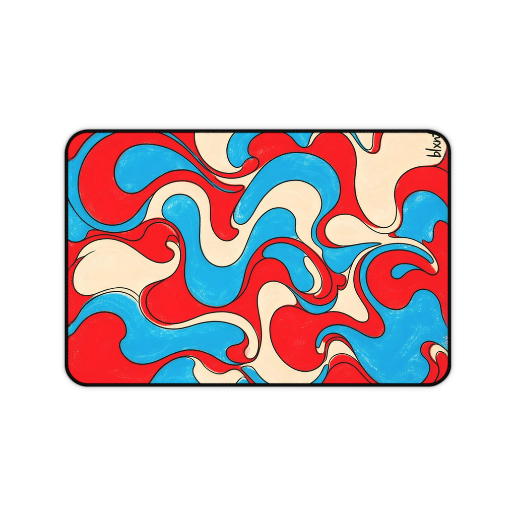 Fillmore Flow - Red, Cyan & Cream Desk Mat