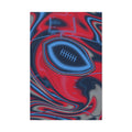 Navy, Light Blue & Red Trippy Football Glossy Canvas