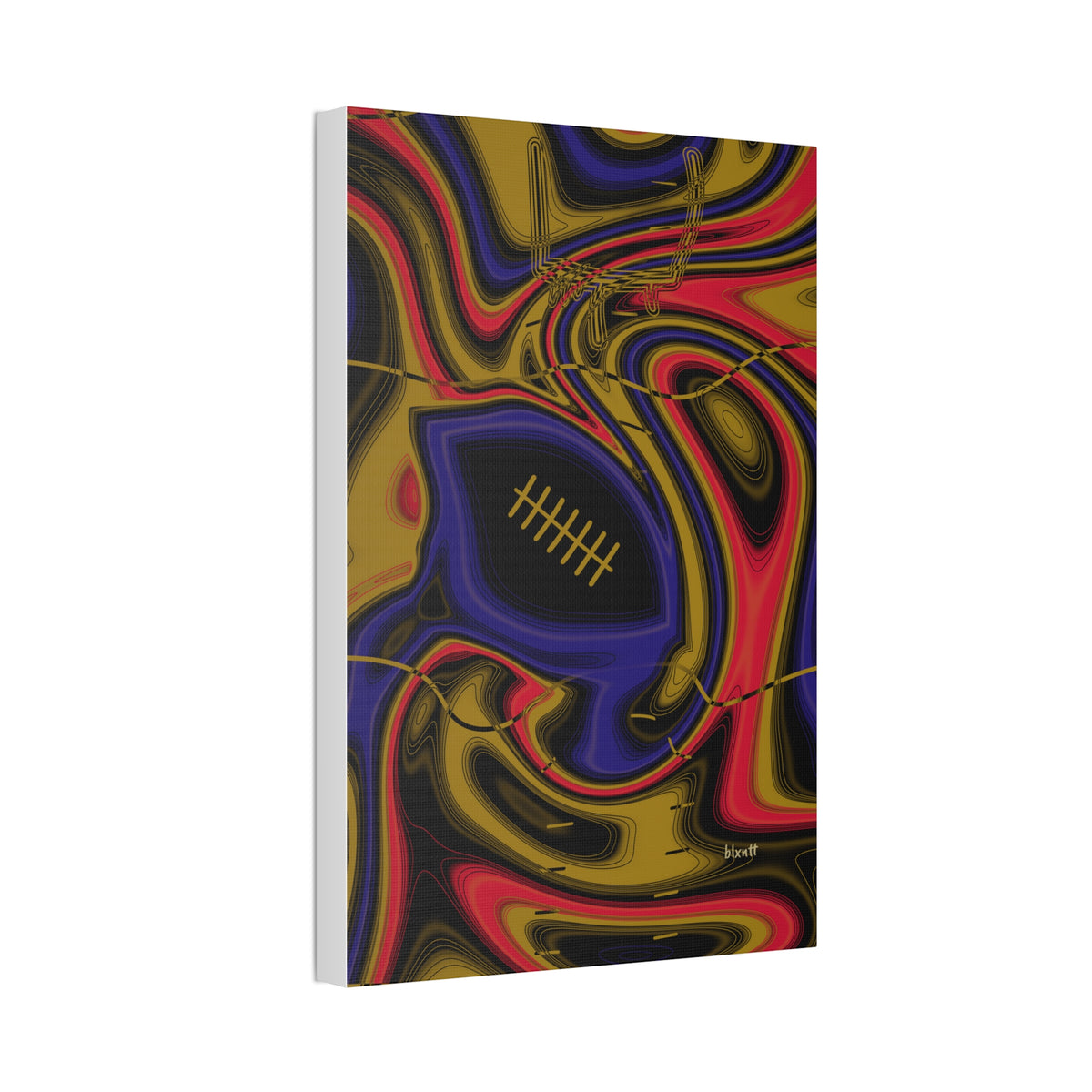 Purple, Black & Gold Trippy Football Glossy Canvas