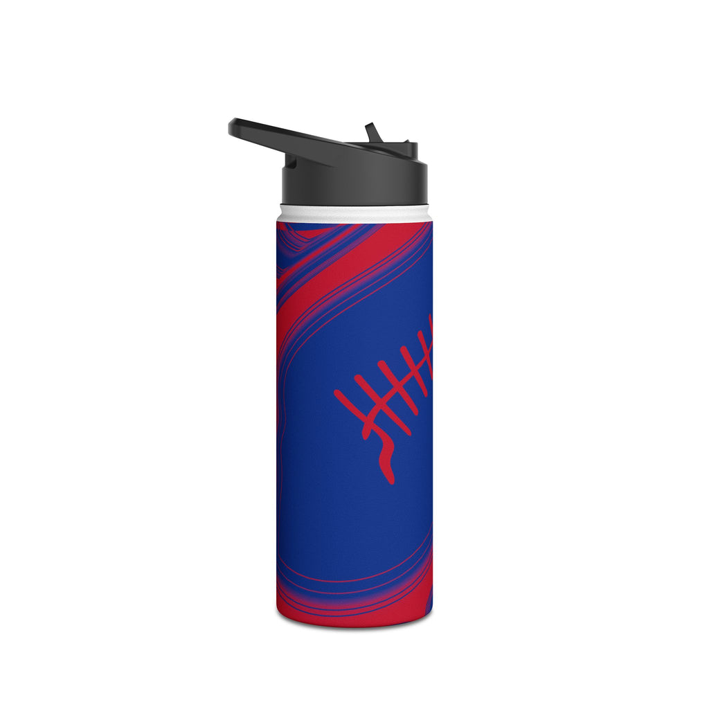 Royal Blue & Red Trippy Football Water Bottle