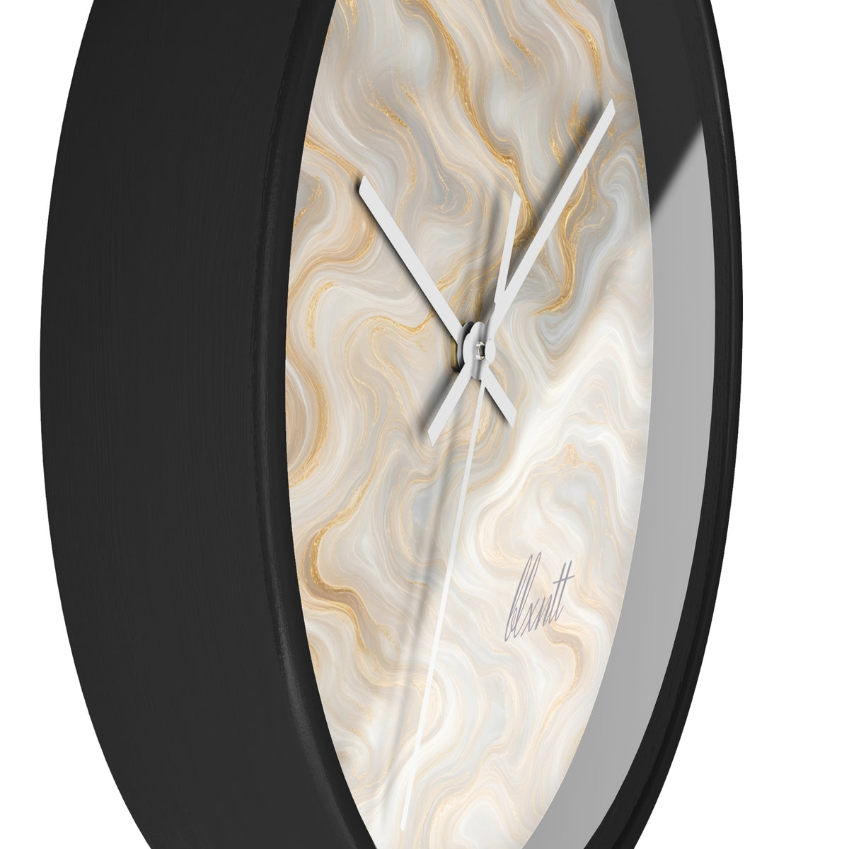 White & Gold Marble Wall Clock