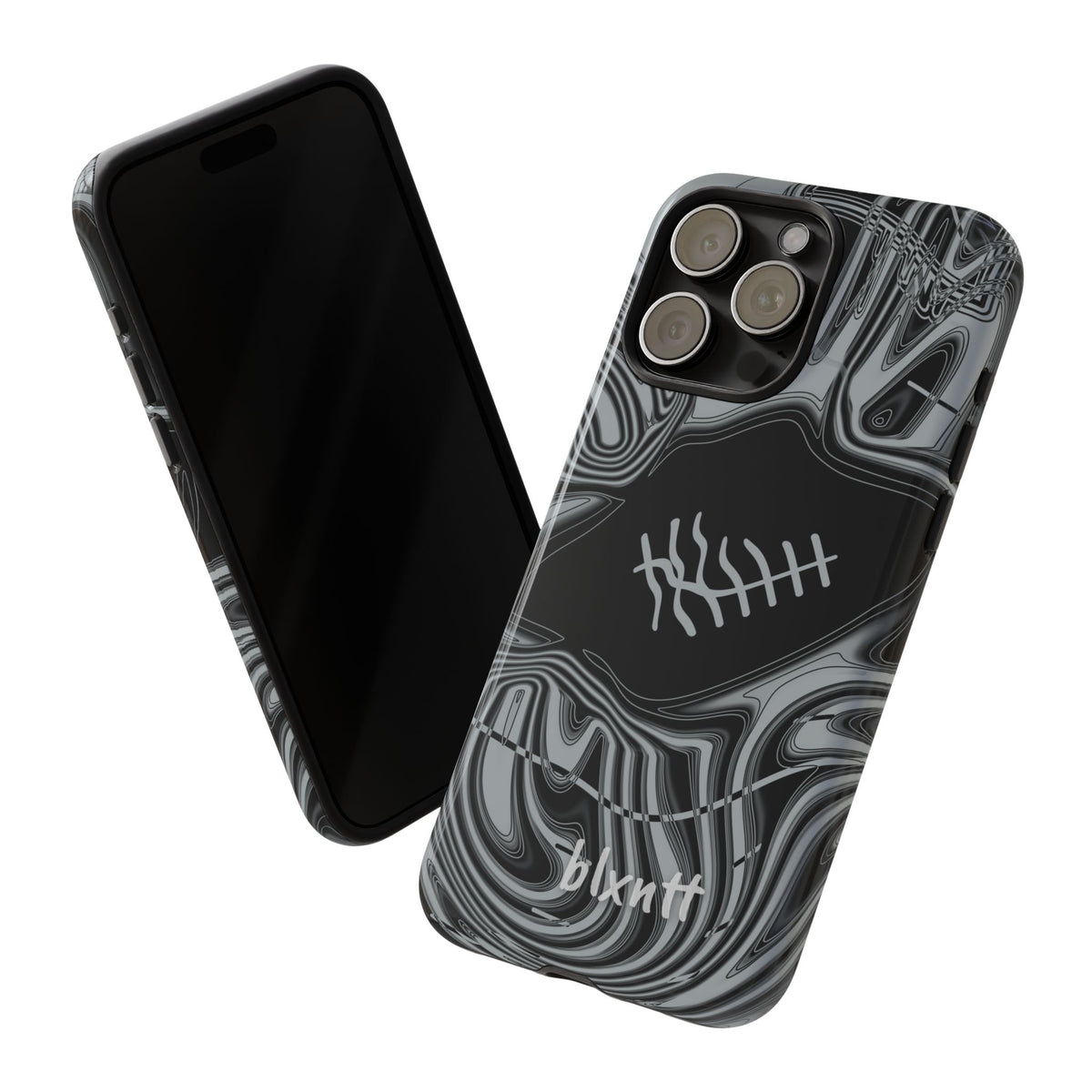 Black & Silver Trippy Football Phone Case