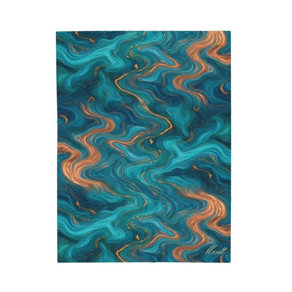 Turquoise & Copper Marble Blanket