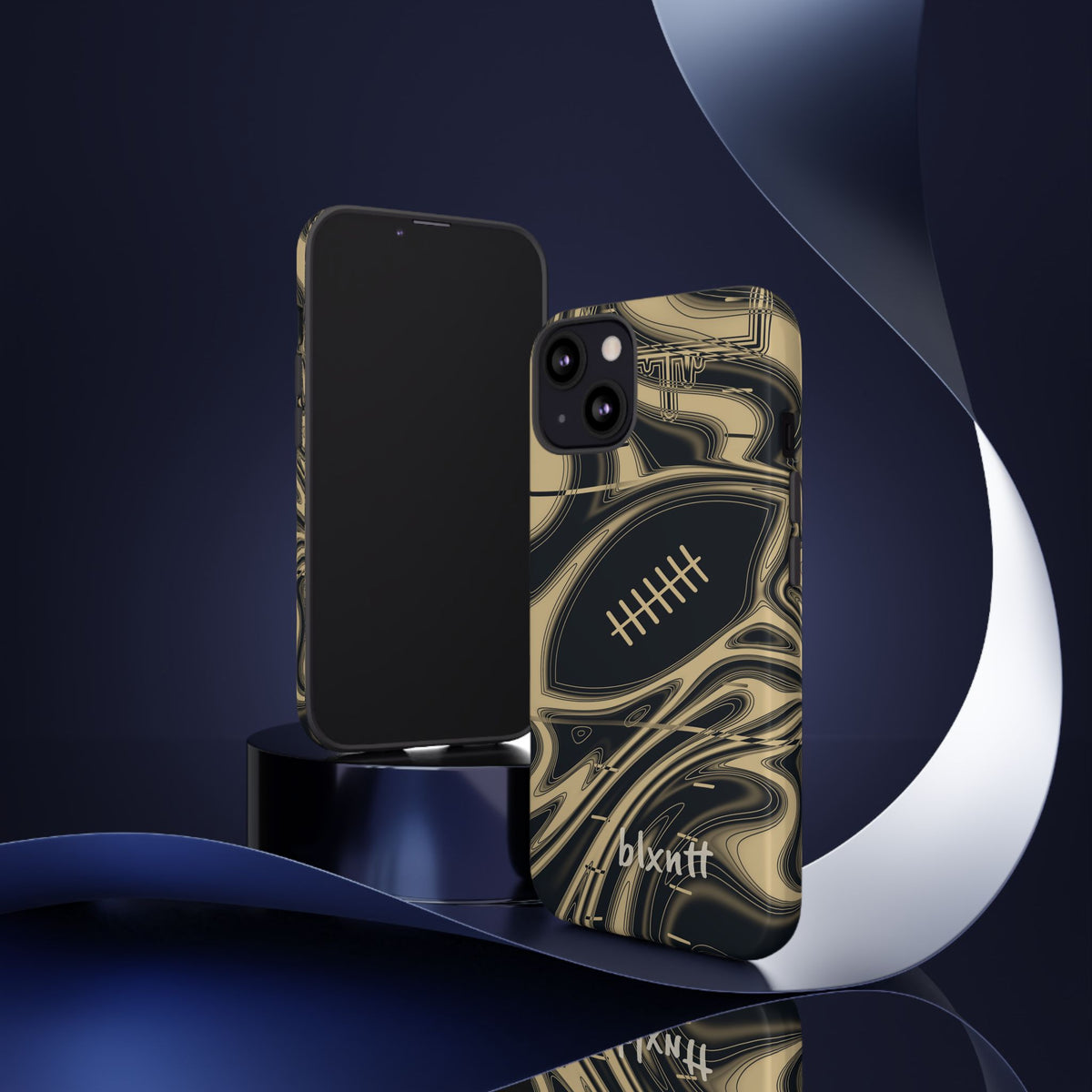 Old Gold & Black Trippy Football Phone Case