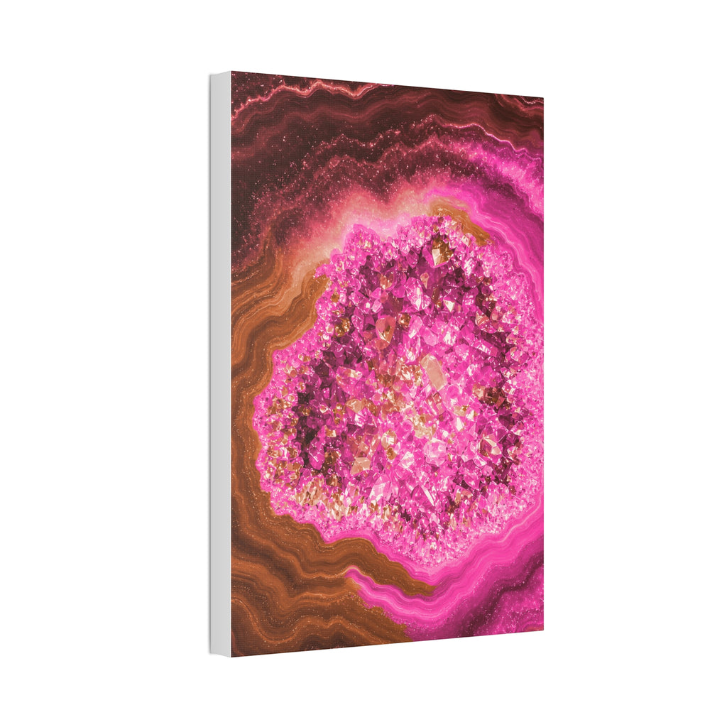 Geode Core - Terracotta Neon Glossy Canvas