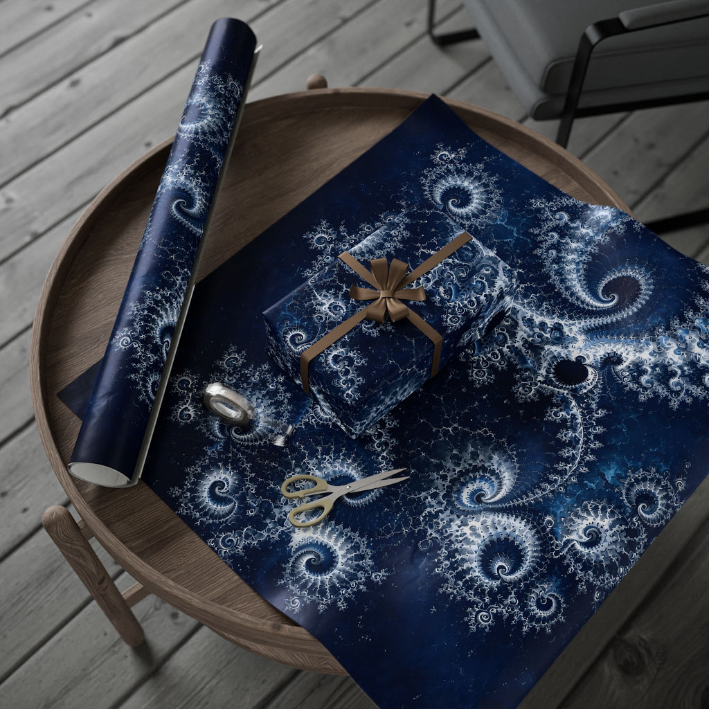 Copper Infinity - Ice Blue & Silver Wrapping Paper