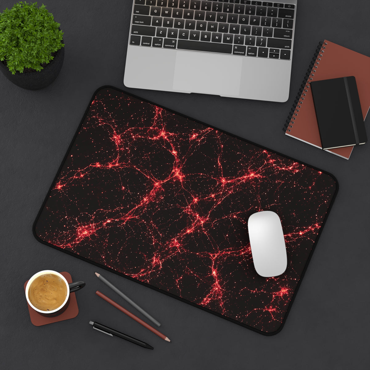 Neon Mycelium - Blood Moon Desk Mat