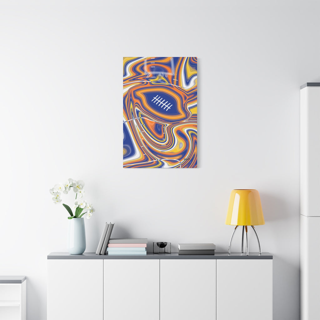 Royal Blue & Yellow Trippy Football Canvas