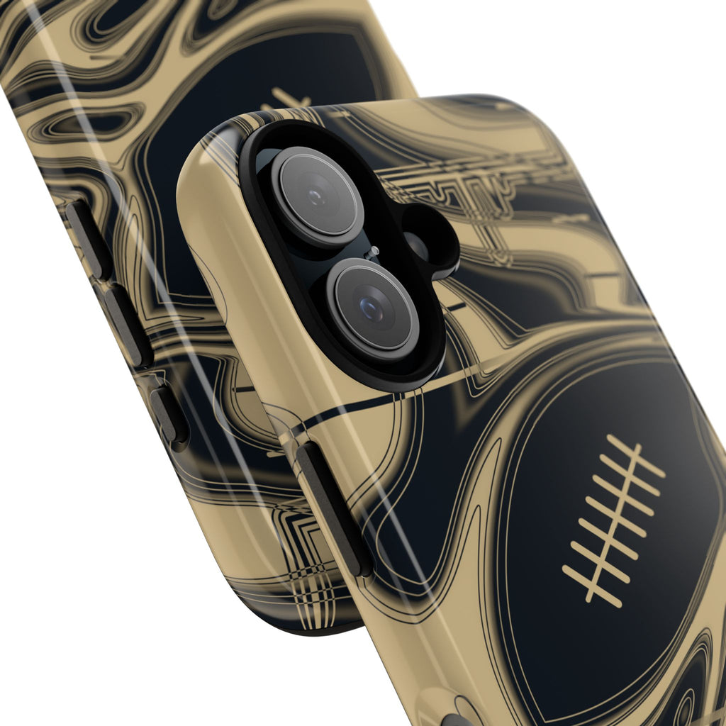 Old Gold & Black Trippy Football Phone Case