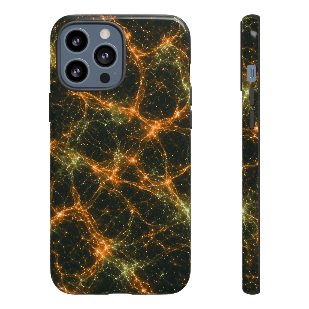 Neon Mycelium - Electric Tangerine Teal Phone Case