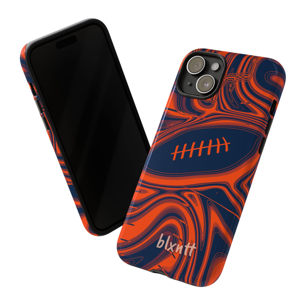 Orange & Navy Trippy Football Phone Case