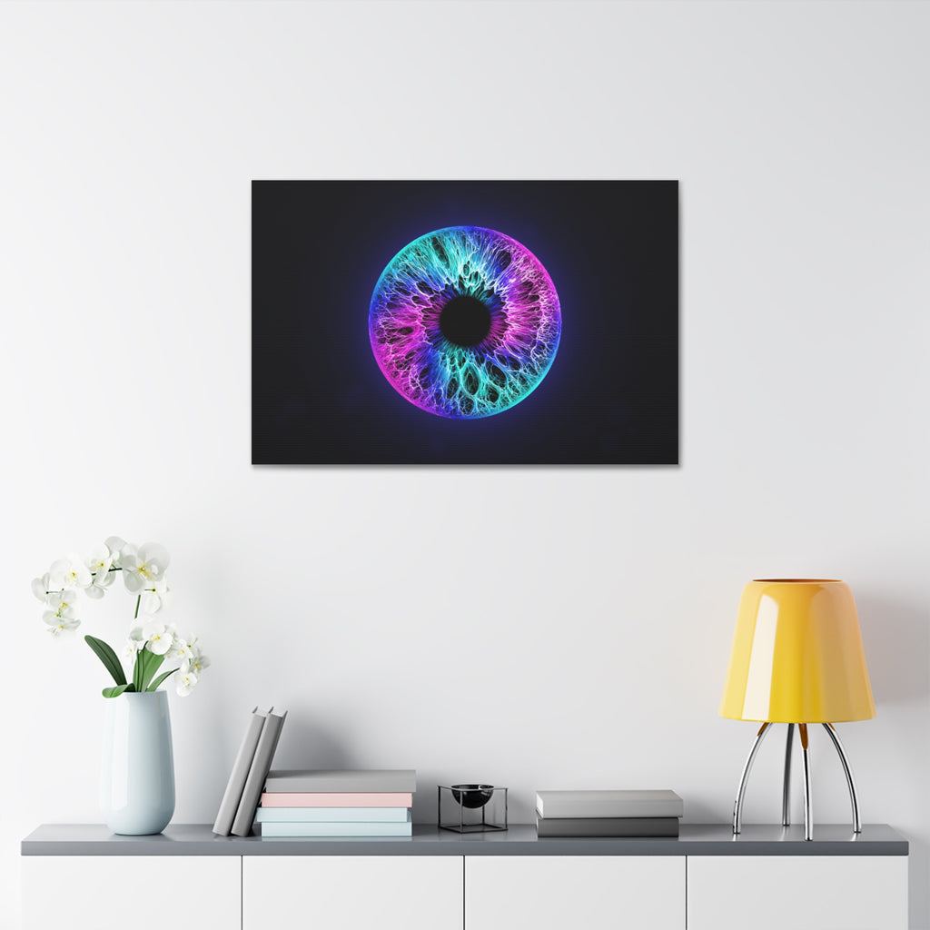 BLXNTT Iris – Lace Web Galaxy Teal Magenta Glossy Canvas