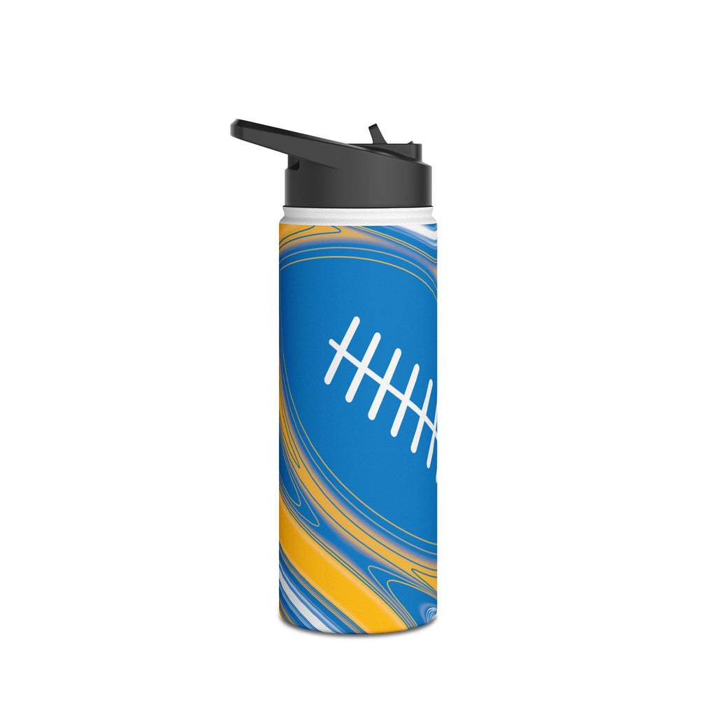Powder Blue & Gold Trippy Football Water Bottle