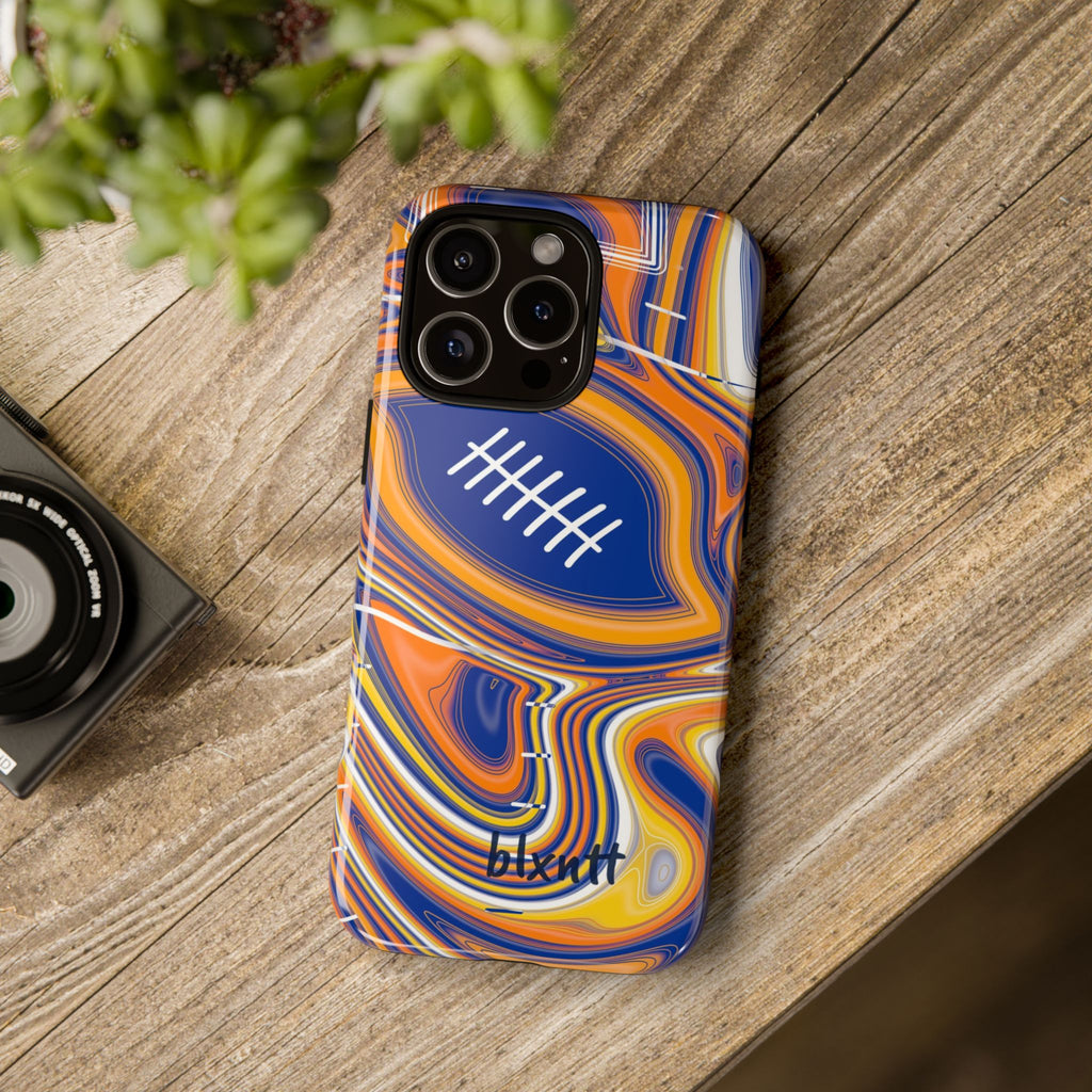 Royal Blue & Yellow Trippy Football Phone Case