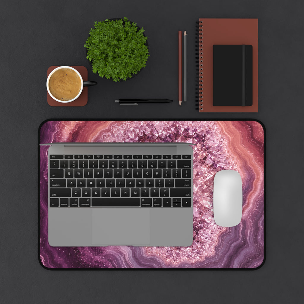 Geode Core - Rose Quartz Desk Mat
