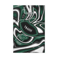 Hunter Green & White Trippy Football Glossy Canvas