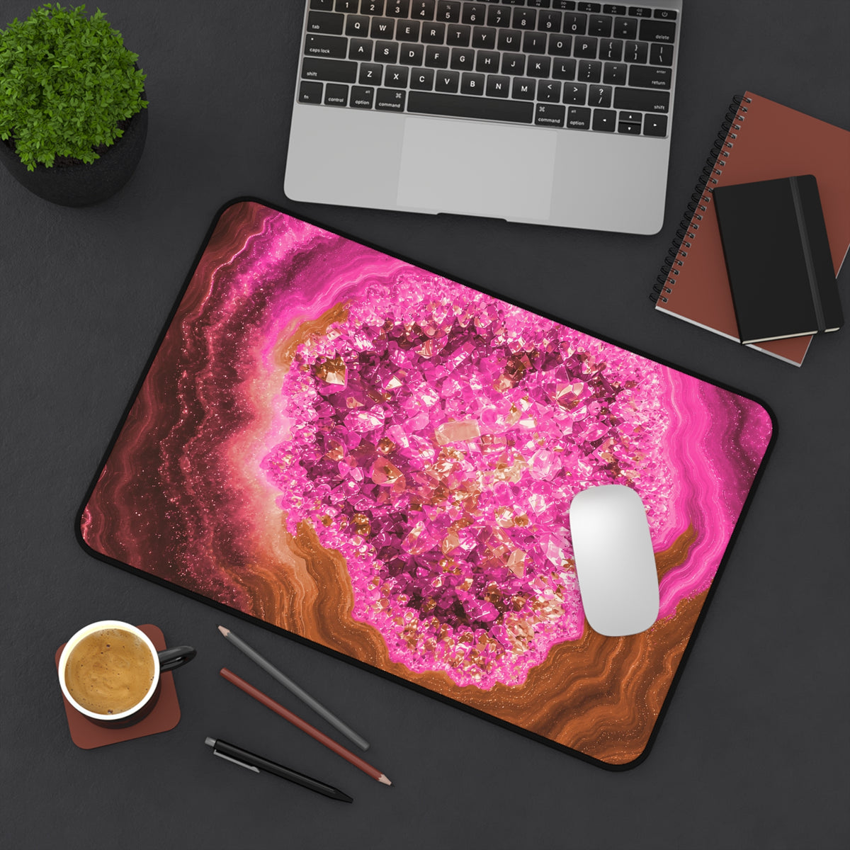 Geode Core - Terracotta Neon Desk Mat