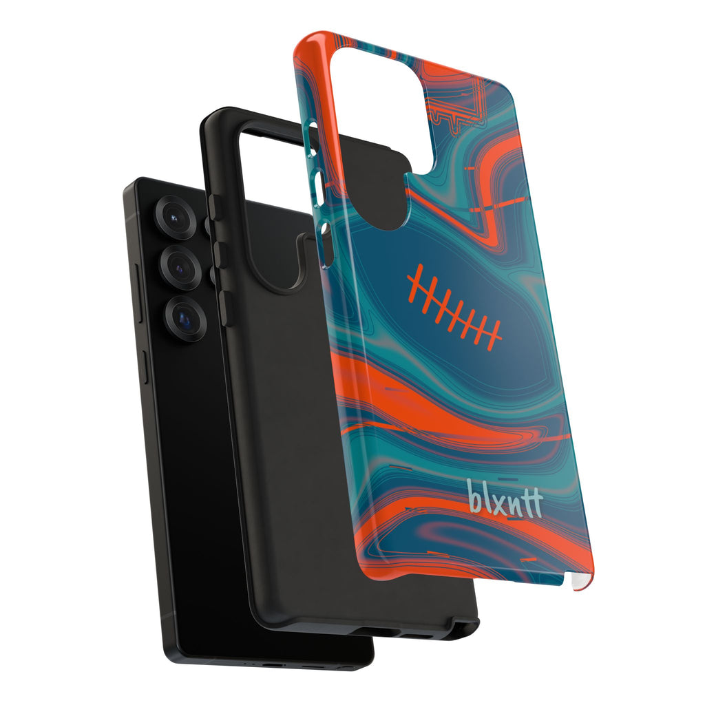 Aqua & Orange Trippy Football Phone Case