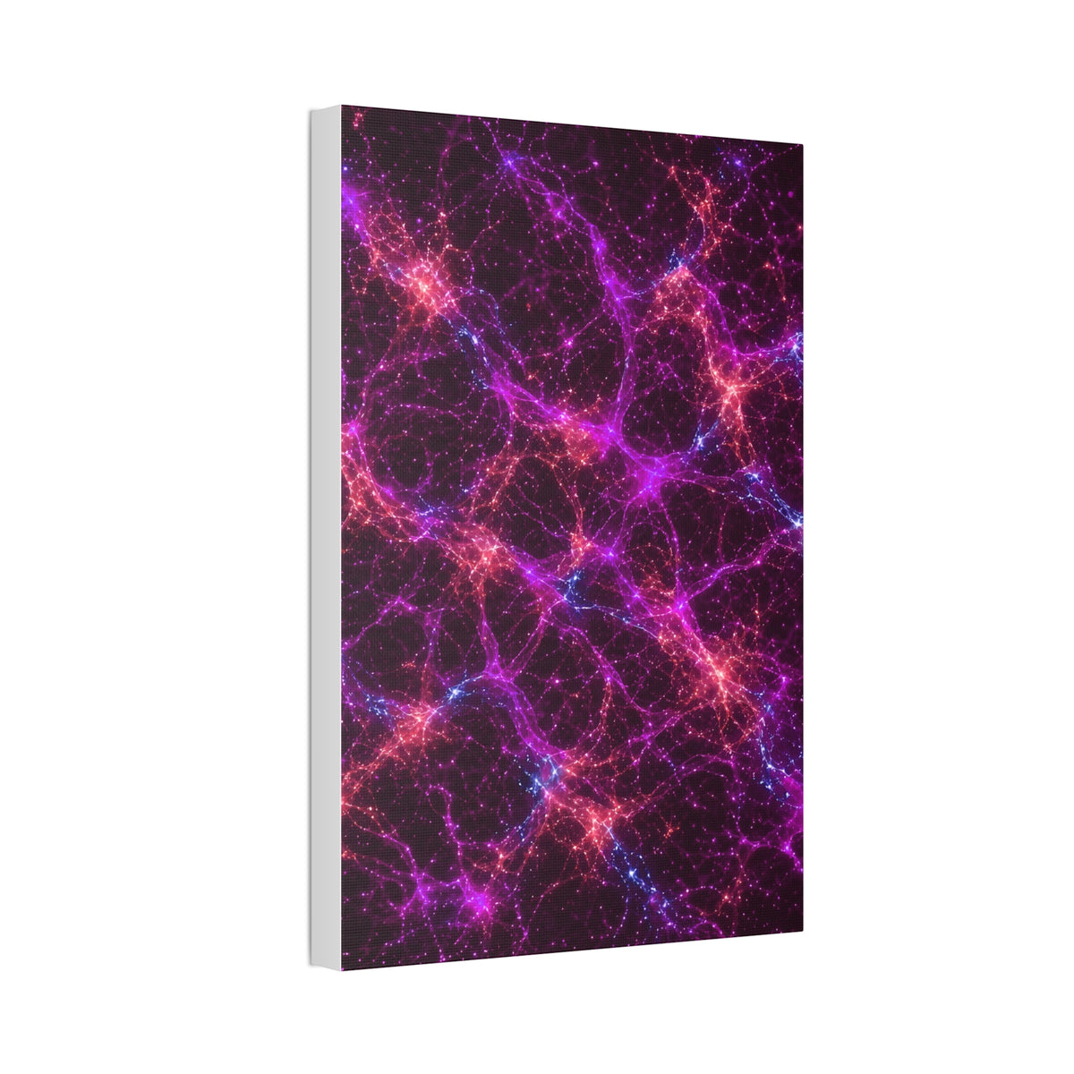Neon Mycelium - Ember Orchid Glossy Canvas