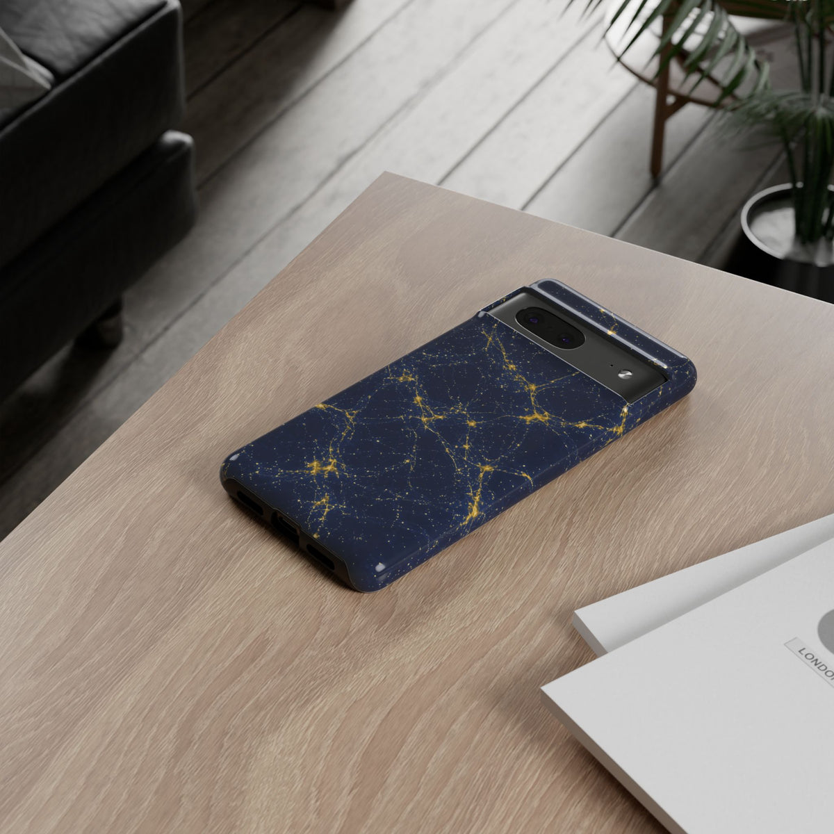 Neon Mycelium - Mustard Navy Phone Case