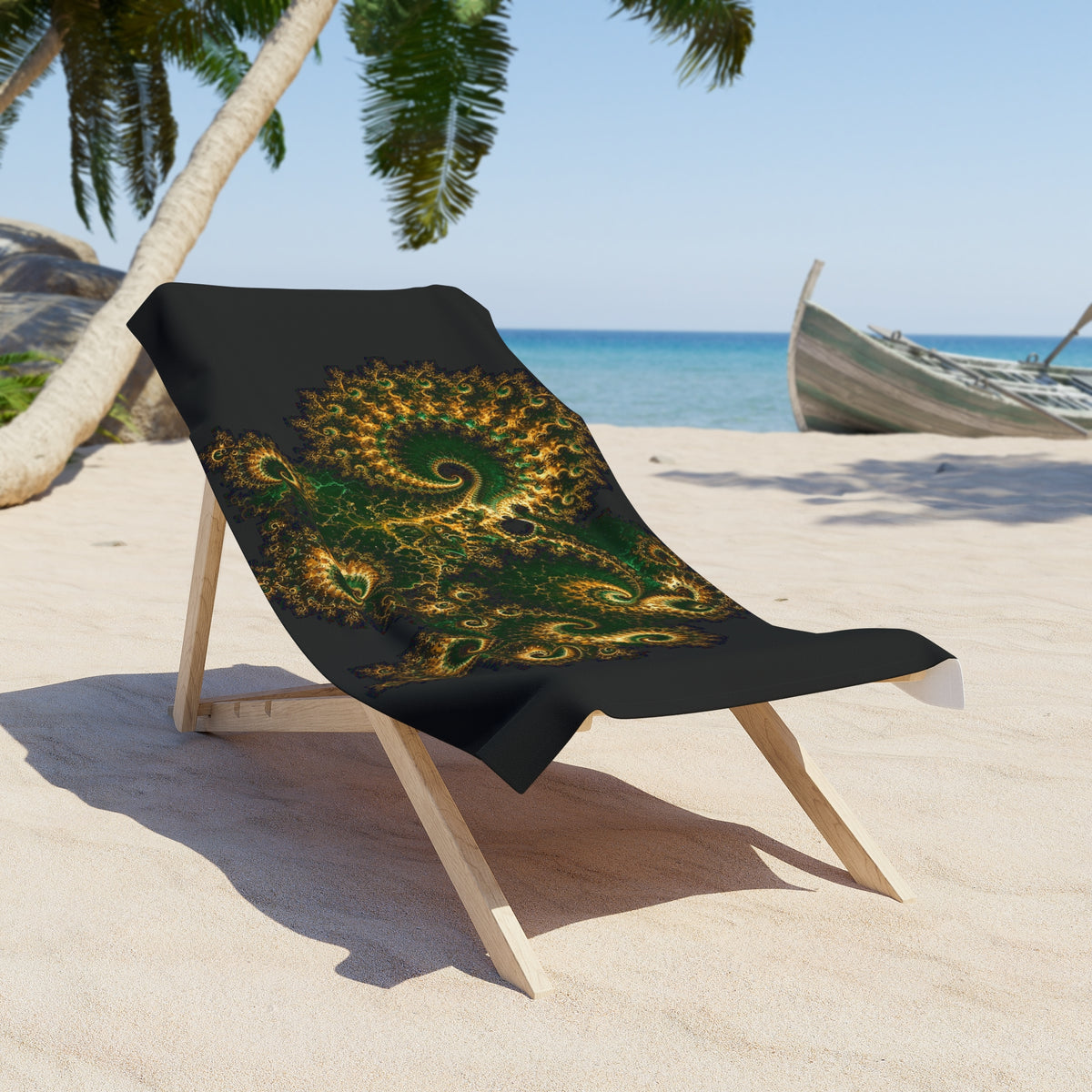 Copper Infinity - Emerald & Gold Beach Towel