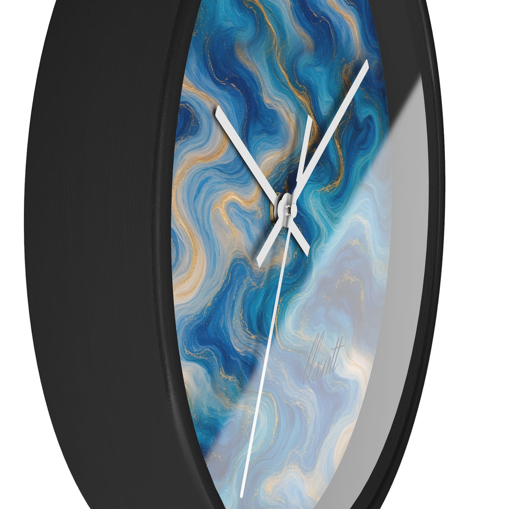 Ocean Blue Marble Wall Clock