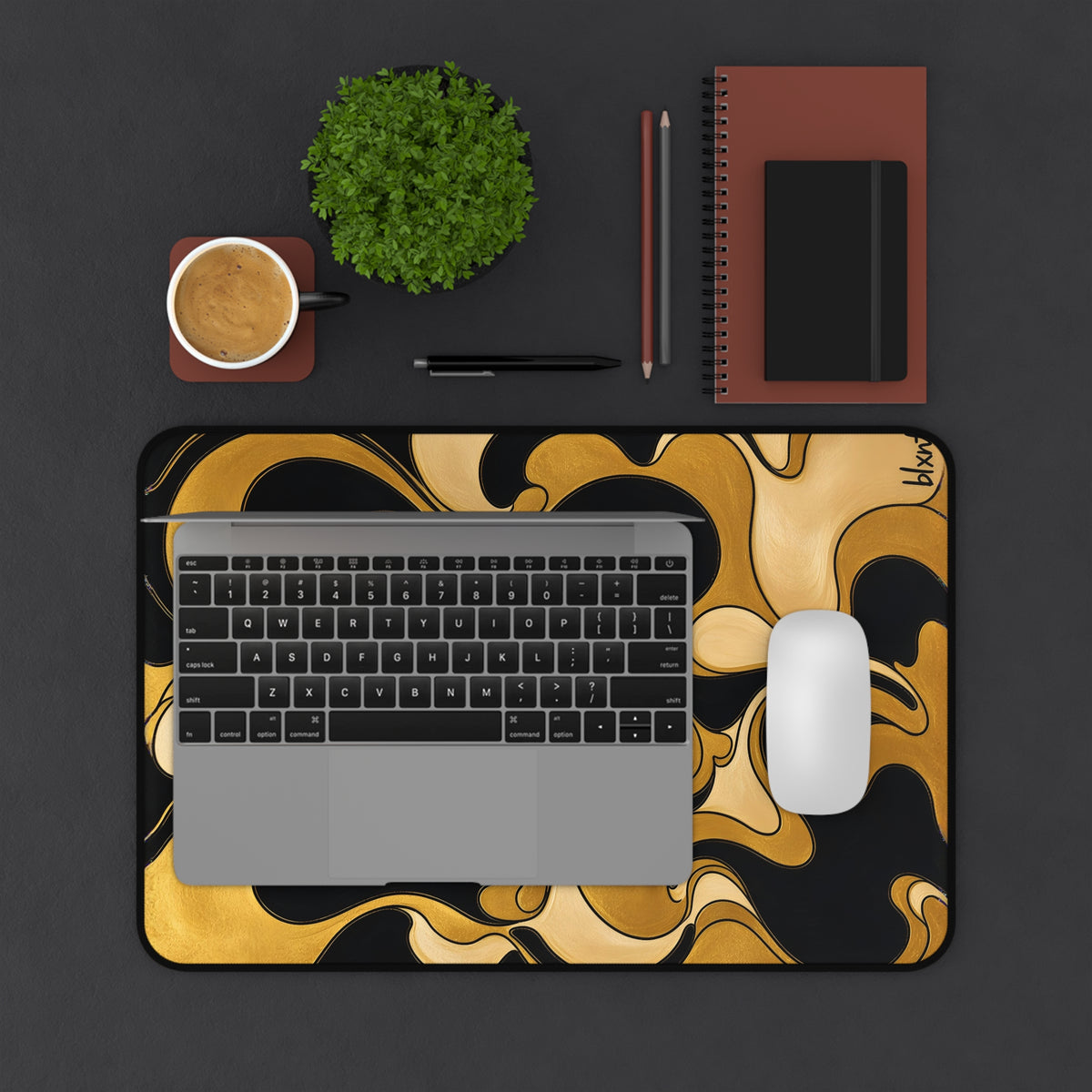 Fillmore Flow - Gold & Black Desk Mat