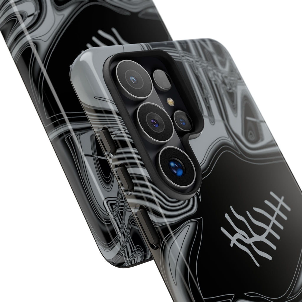 Black & Silver Trippy Football Phone Case