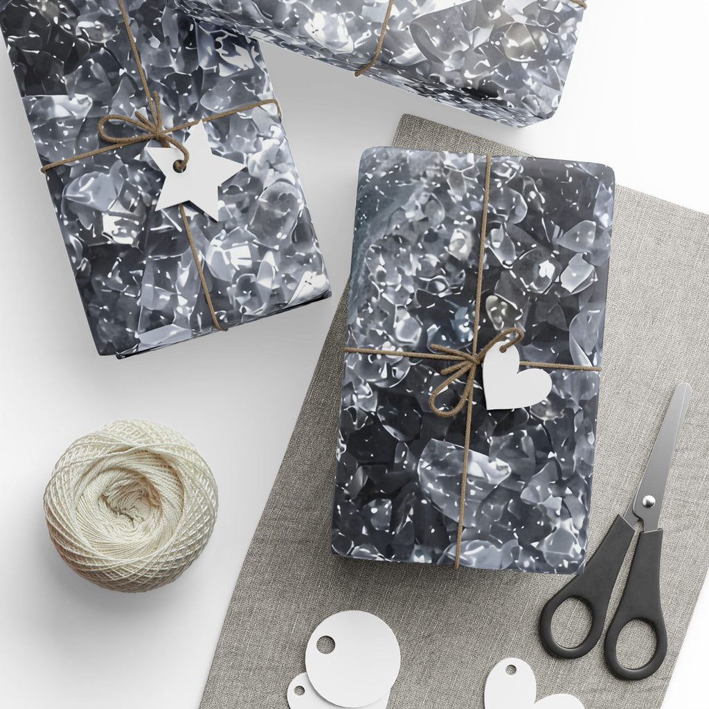 Geode Core - Silver Smoke Wrapping Paper