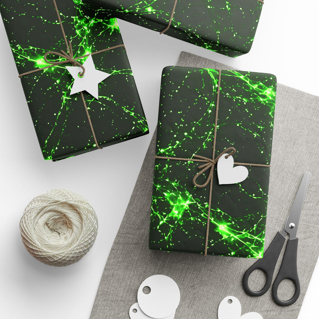 Neon Mycelium - Toxic Lime Wrapping Paper