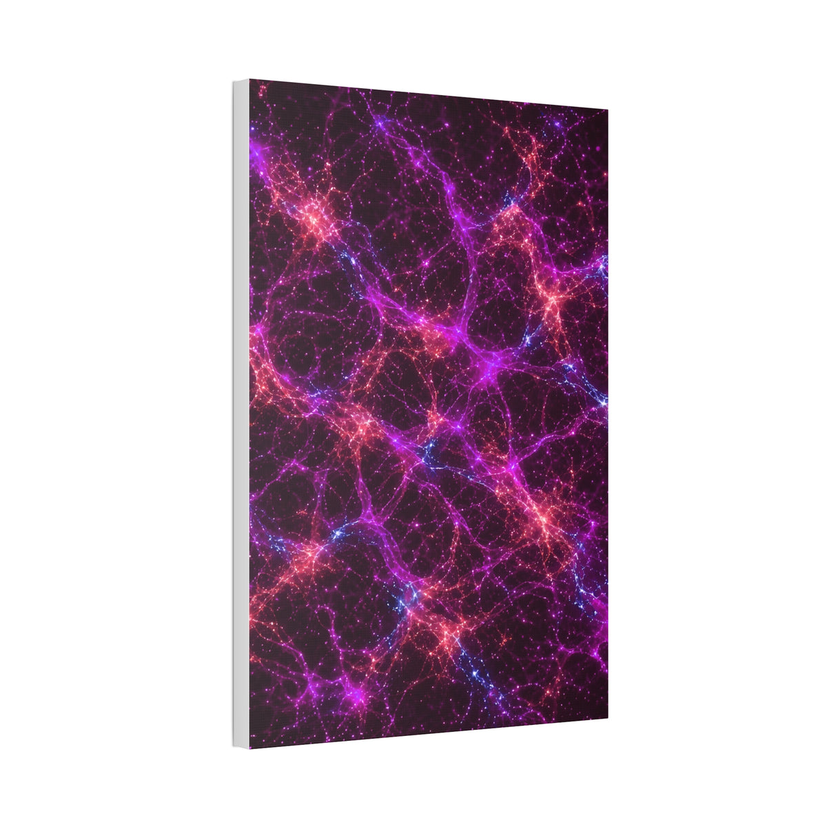 Neon Mycelium - Ember Orchid Glossy Canvas