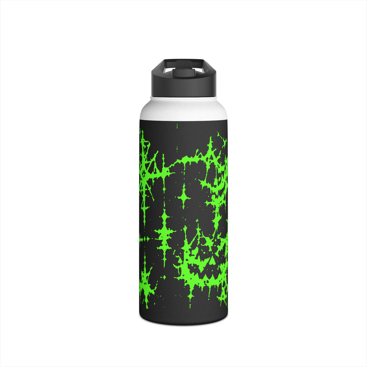 Green Spiderweb Pumpkin Water Bottle