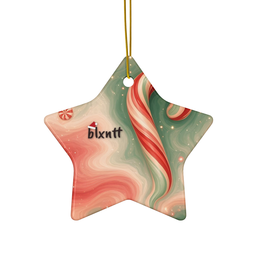 Candy Cane Trippy Christmas Ornament