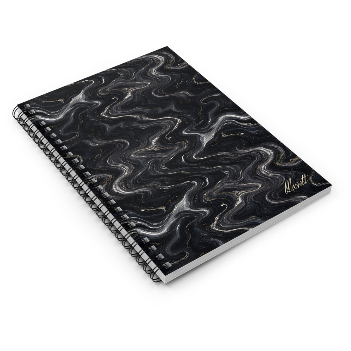 Black & Silver Marble Spiral Notebook